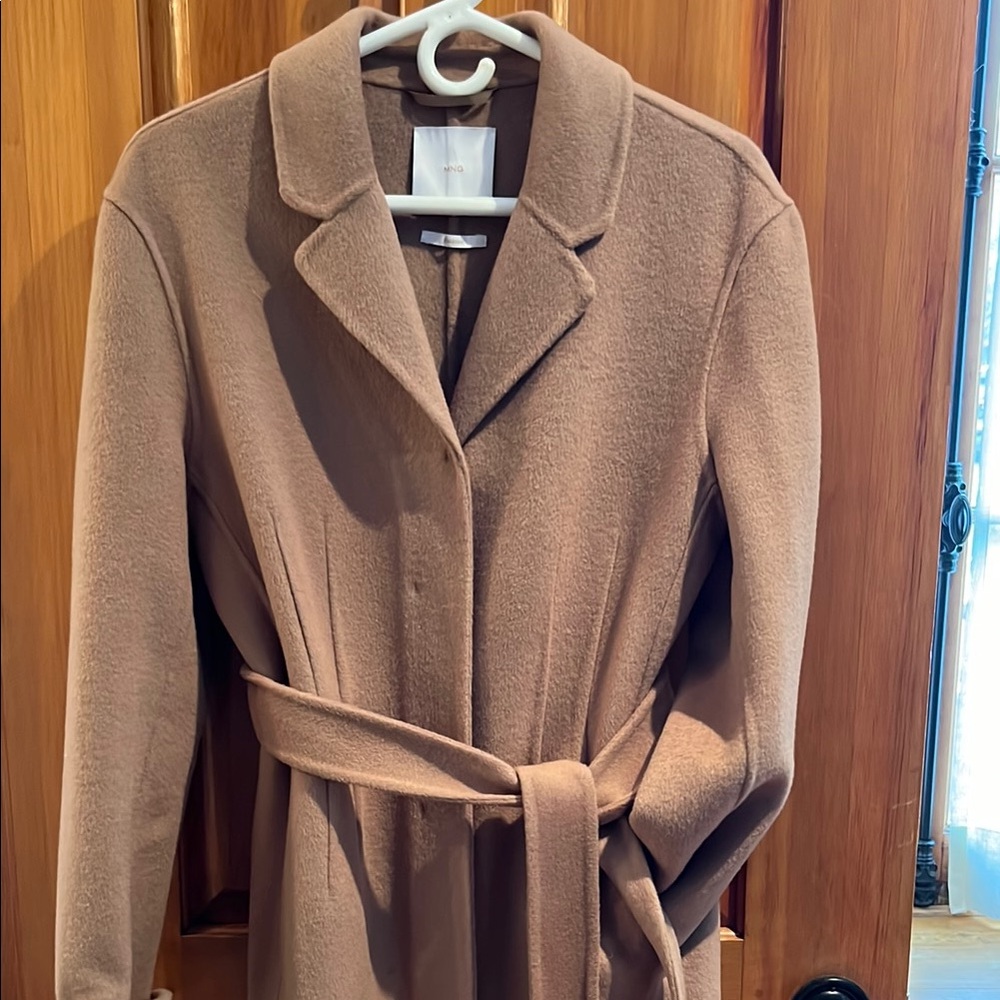 Mango Tan Belted Trench Coat - Medium